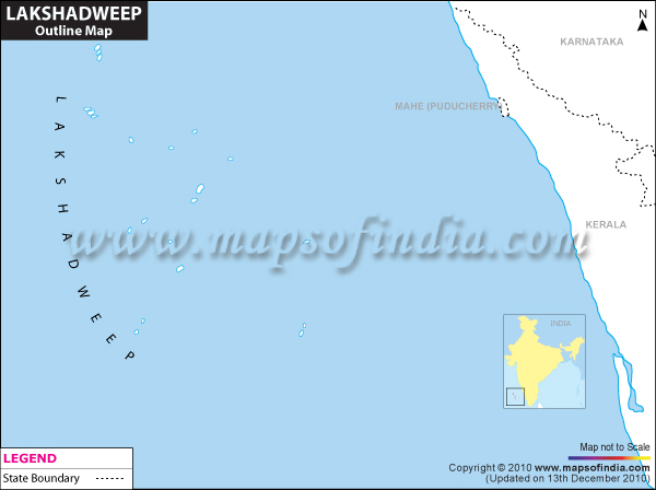 Blank / Outline Map of Lakshadweep
