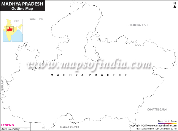 Madhya Pradesh Outline Map Blank Map Of Madhya Pradesh Madhya Pradesh Outline Map Blank Map Of Madhya Pradesh