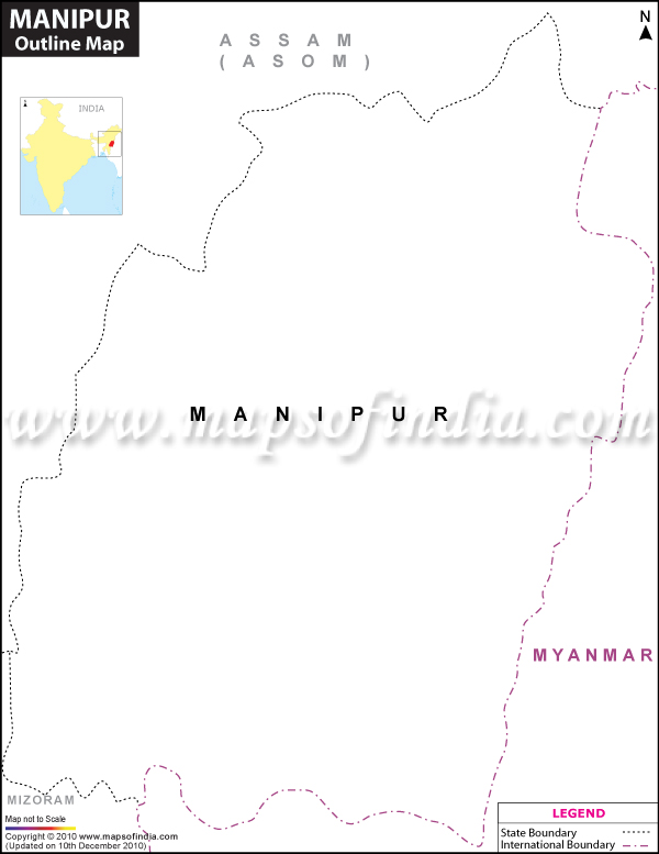 Blank / Outline Map of Manipur
