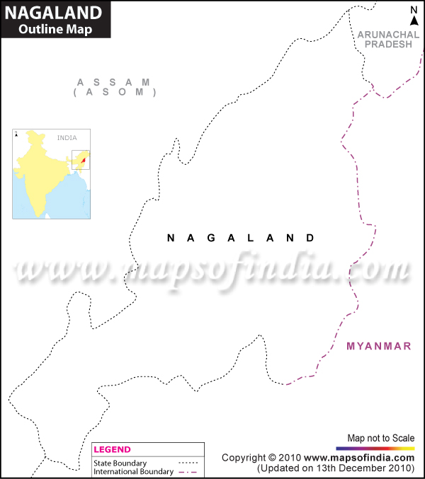 Blank / Outline Map of Nagaland