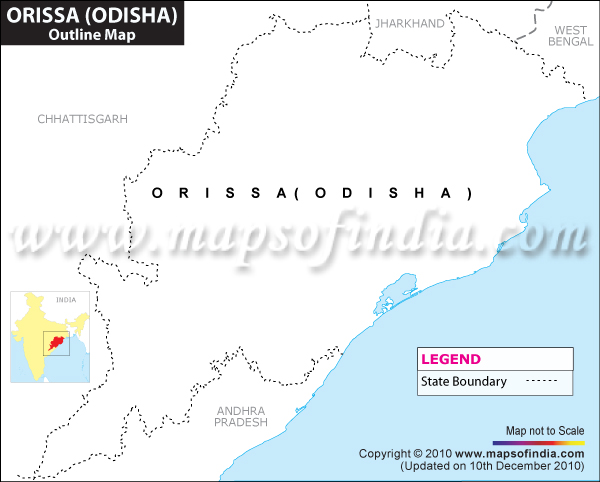 Blank / Outline Map of Orissa