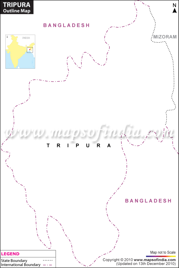 Blank / Outline Map of Tripura