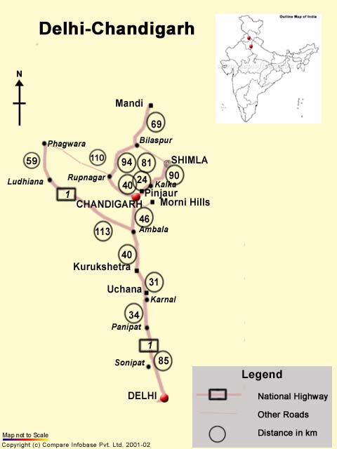 Distance Between Chandigarh To Hyderabad Road Map From Delhi To Chandigarh, Delhi To Chandigarh Road Map