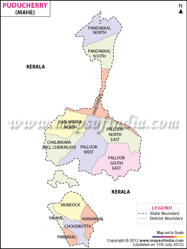 Mahe In India Map Mahe District Map