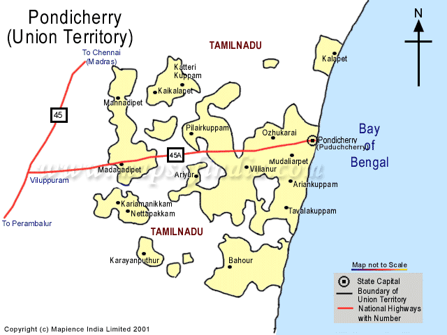 Road Network Map of Puduchcherry Pocket - Pondicherry