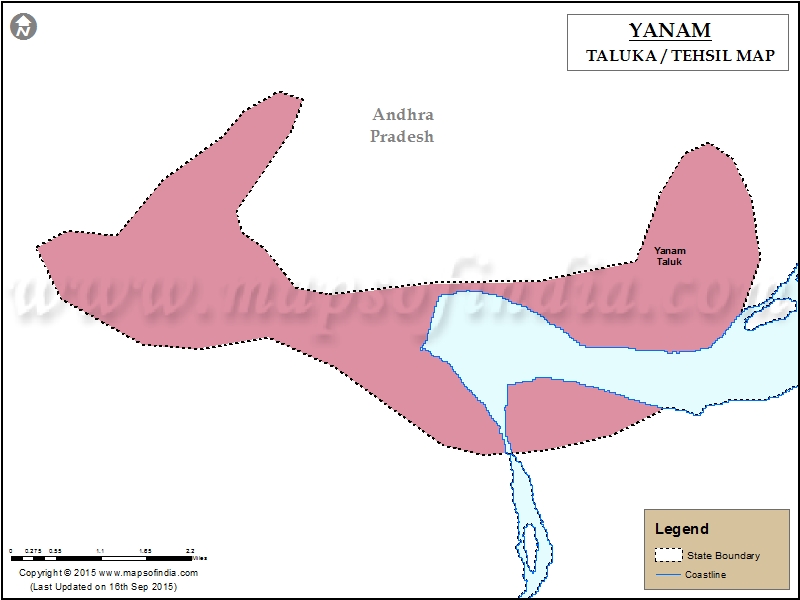 Tehsil Map of Yanam