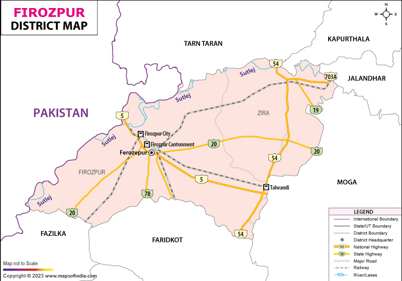 District Map of Firozpur