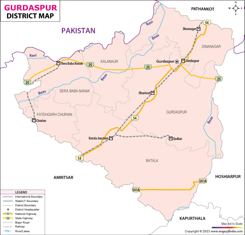 District Map of Gurdaspur