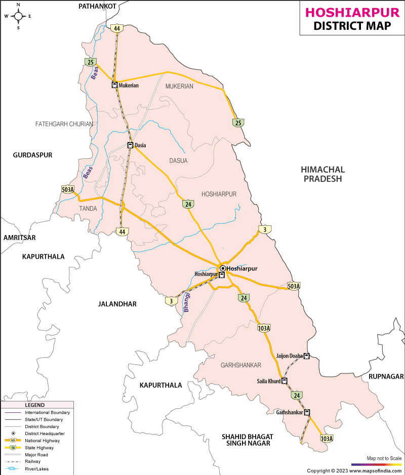 District Map of Hoshiarpur