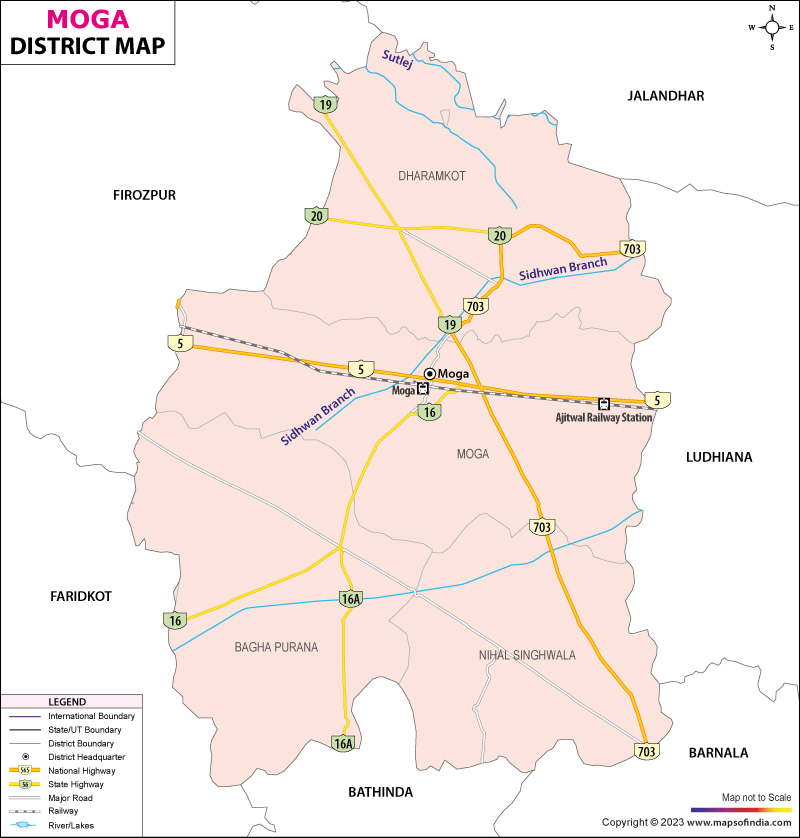 District Map of Moga