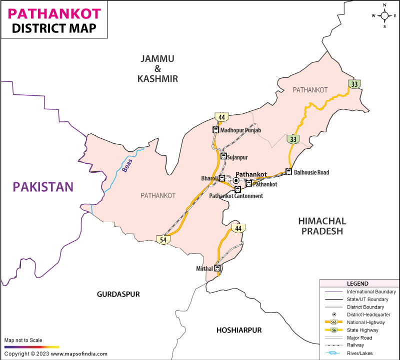 pathankot tourist places map