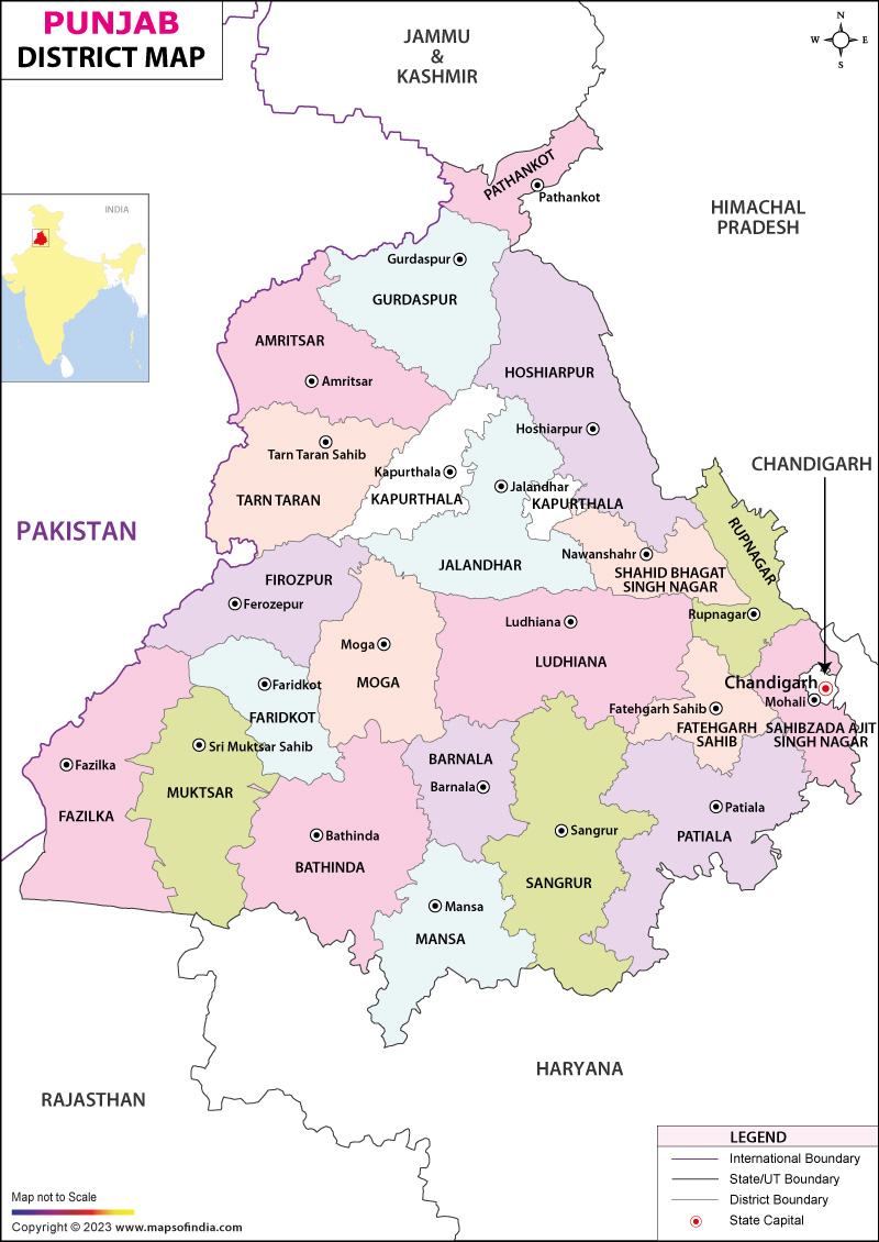 Punjab Districts Map
