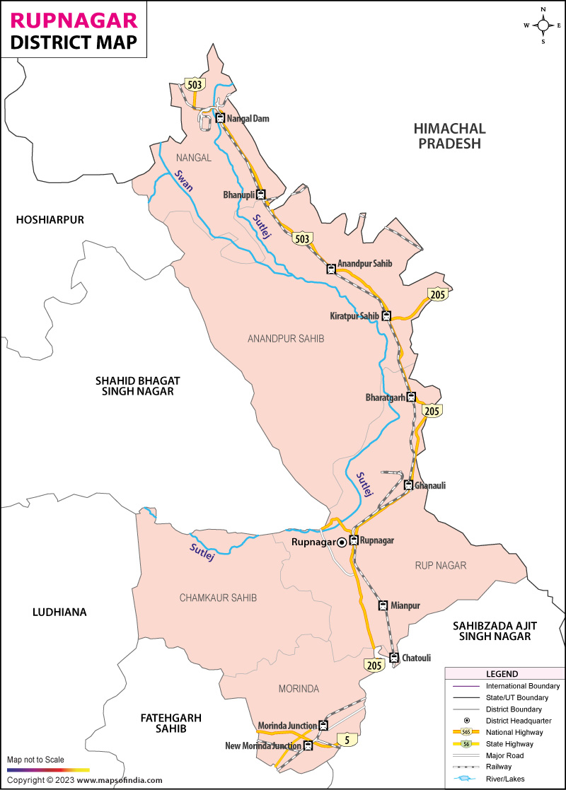 District Map of Rupnagar