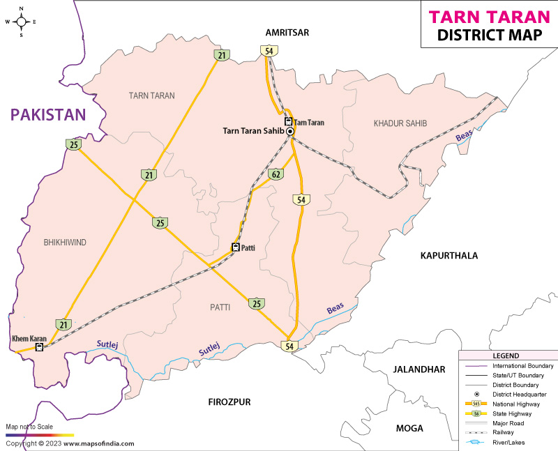 District Map of Taran Taran