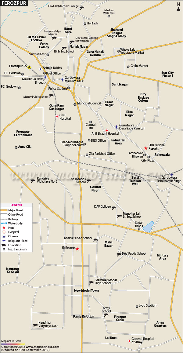Ferozepur City Map