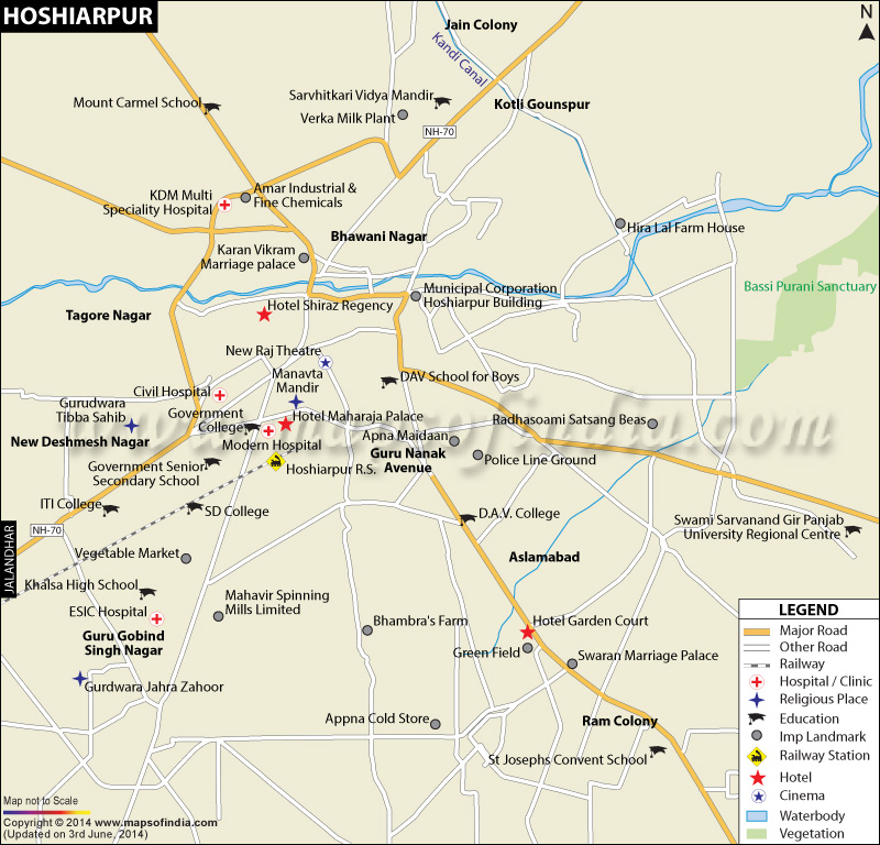 Hoshiarpur City Map