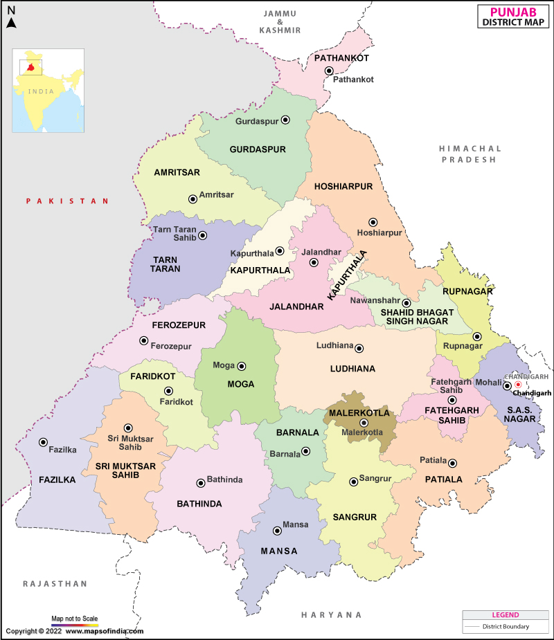 District Map of Punjab