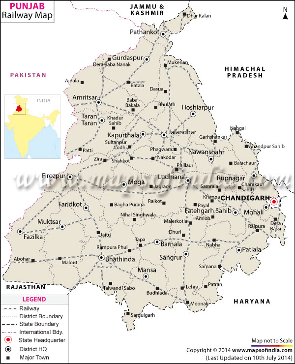 Punjab Railway Map