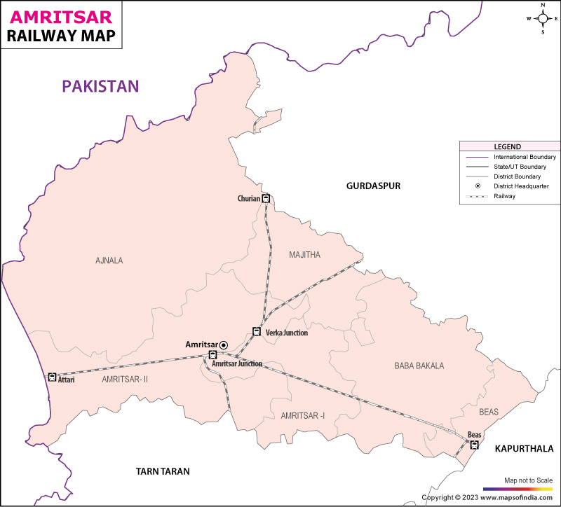 Railway map of Amritsar