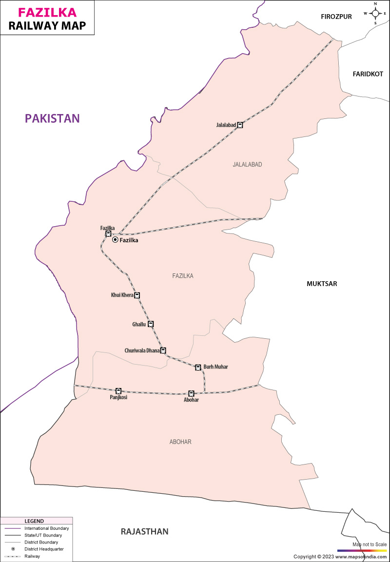 Railway Map of Fazilka