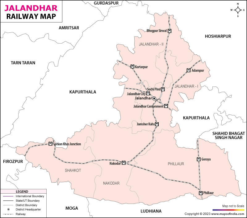 Railway Map of Jalandhar