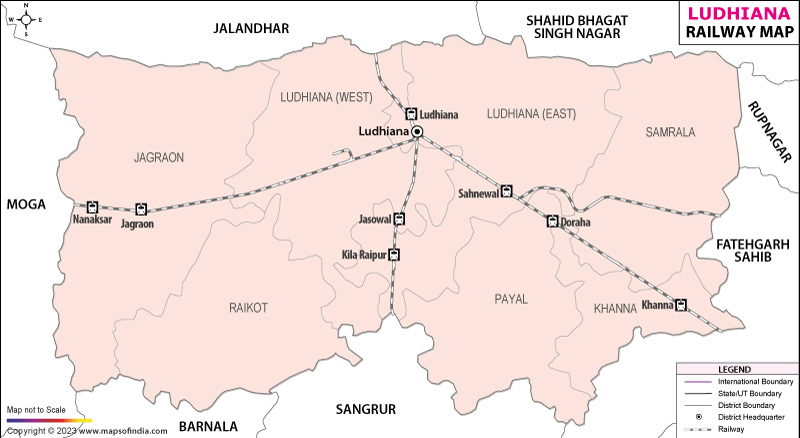 Railway Map of Ludhiana