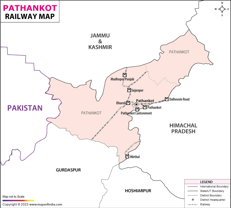 Railway Map of Pathankot