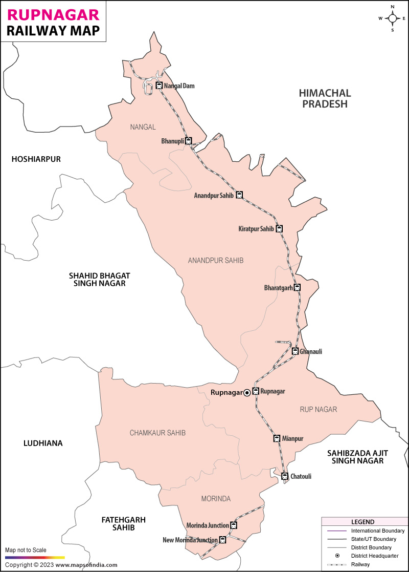 Railway Map of Rupnagar