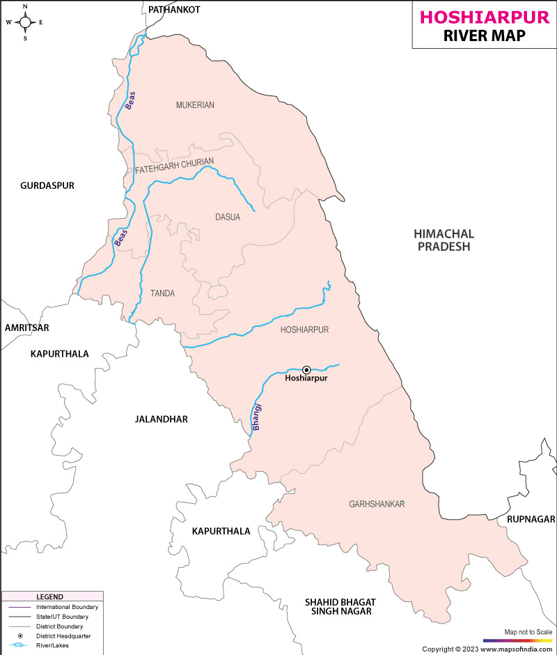 River Map of Hoshiarpur