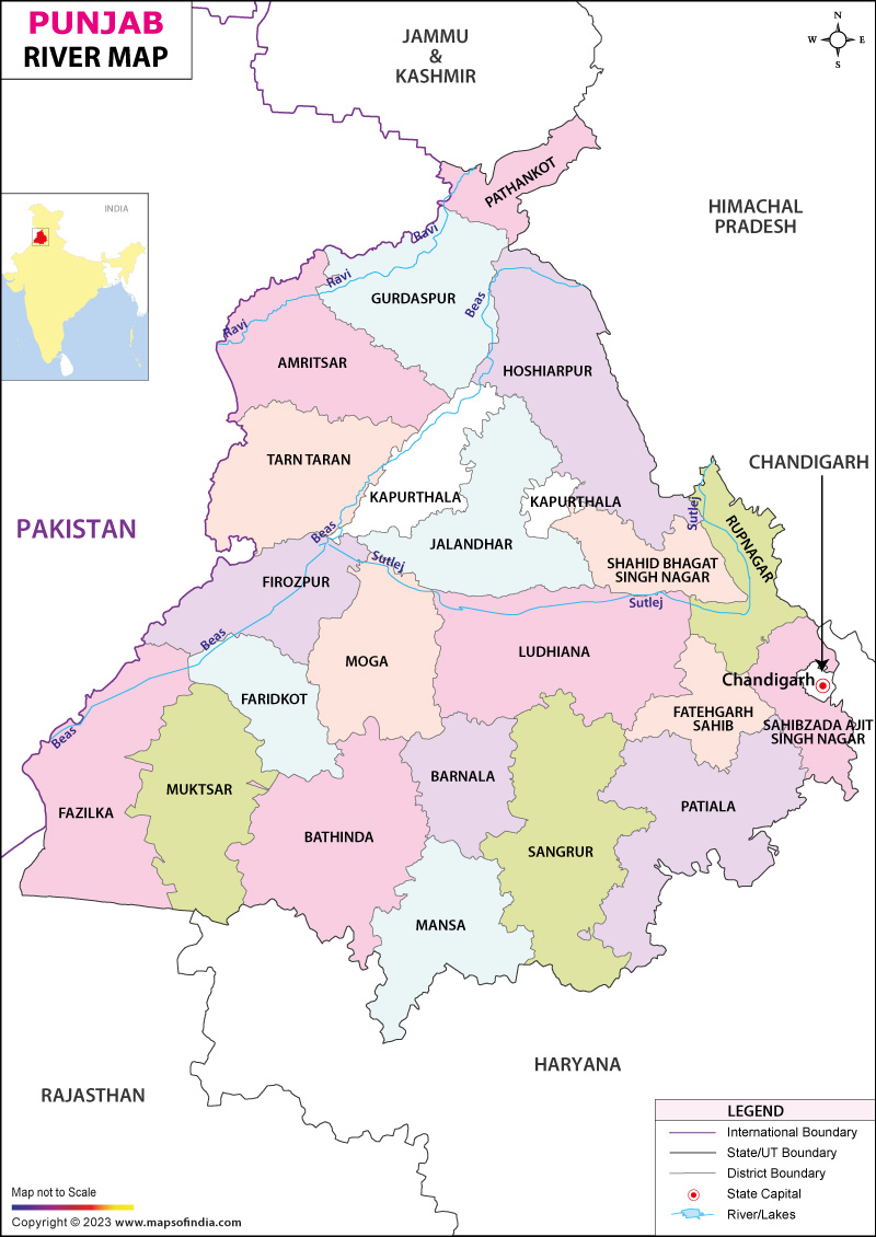 Punjab River Map Punjab River Map