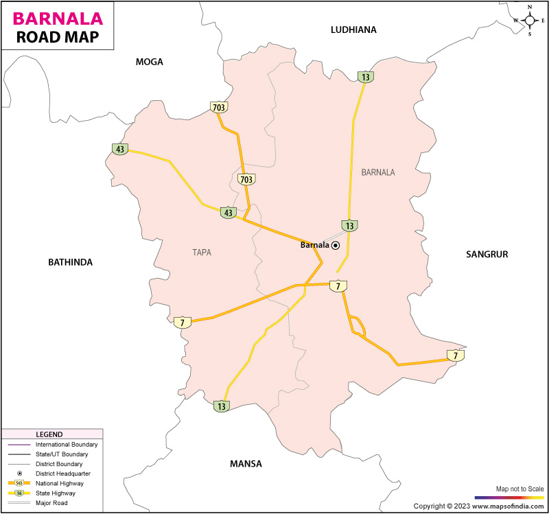 Road Map of Barnala