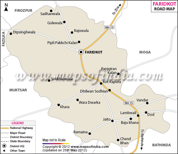 Road Map of Faridkot