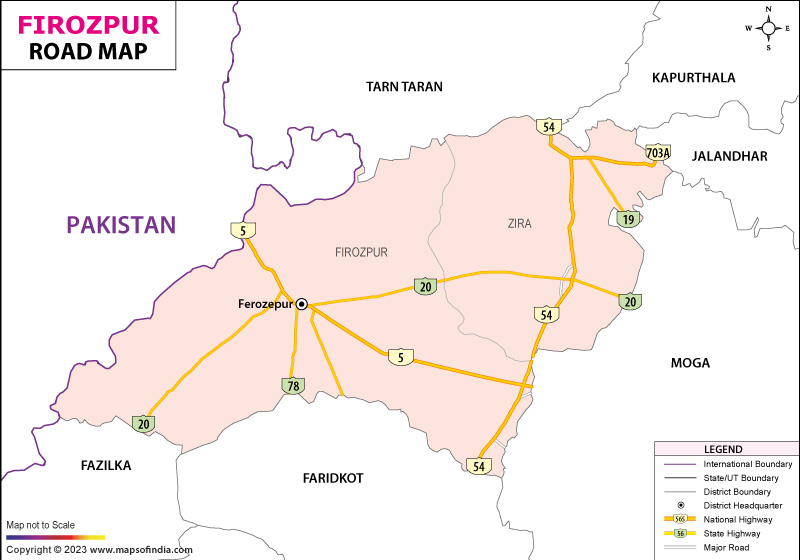 Road Map of Firozpur