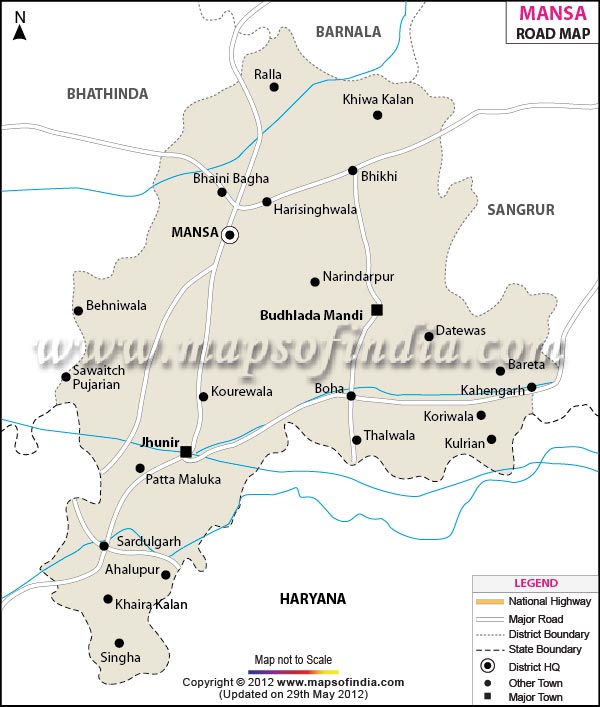 Road Map of Mansa