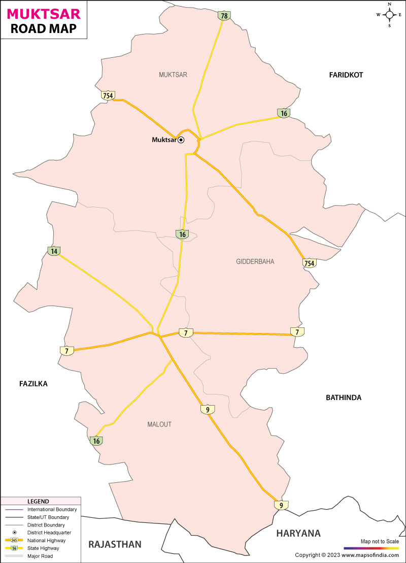 Road Map of Muktsar