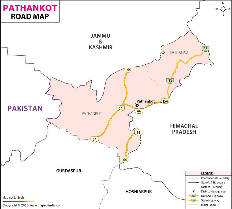 Road Map of Pathankot