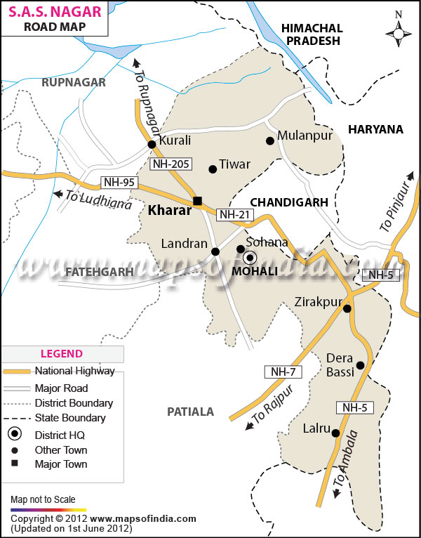 Road Map of SAS Nagar