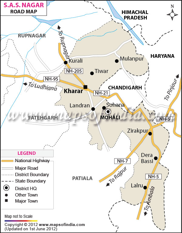 Road Map of SAS Nagar