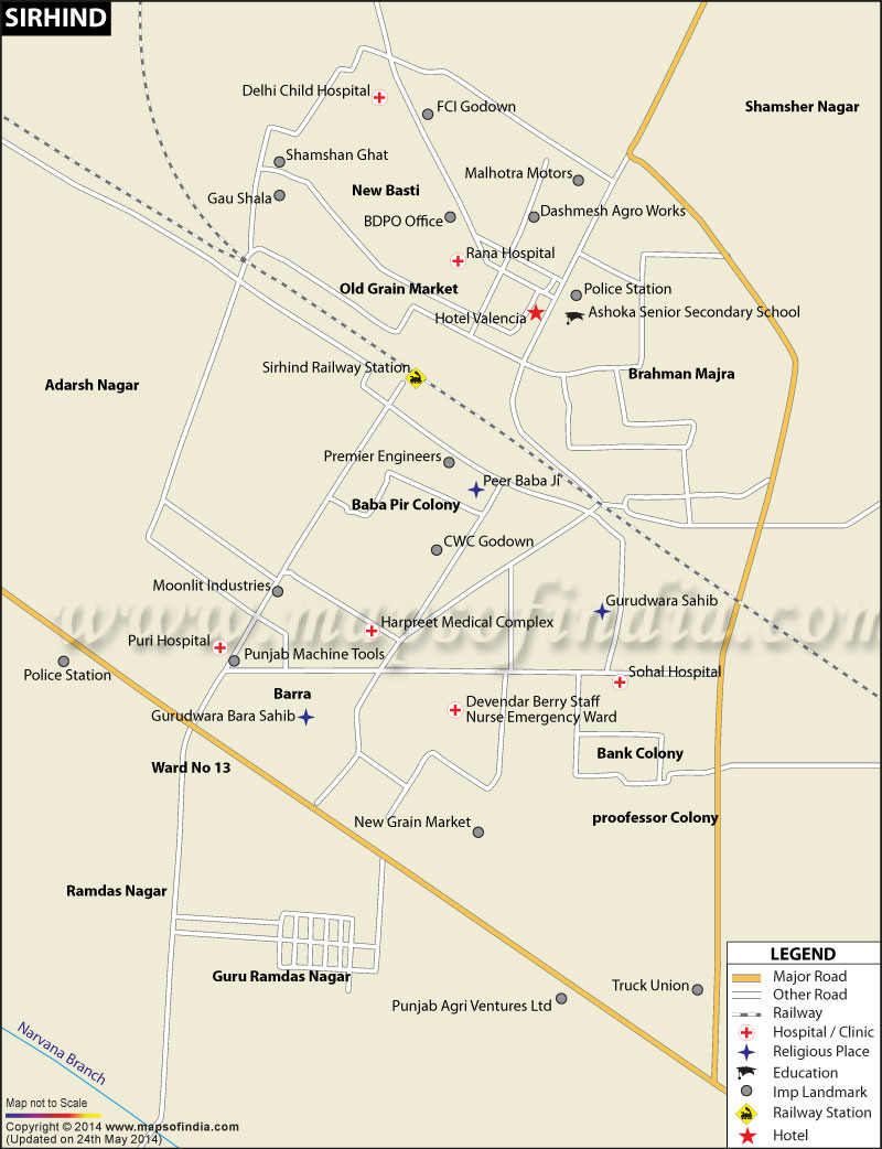 Sirhind City Map