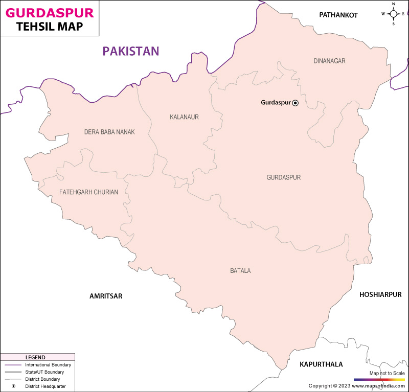 Tehsil Map of Gurdaspur