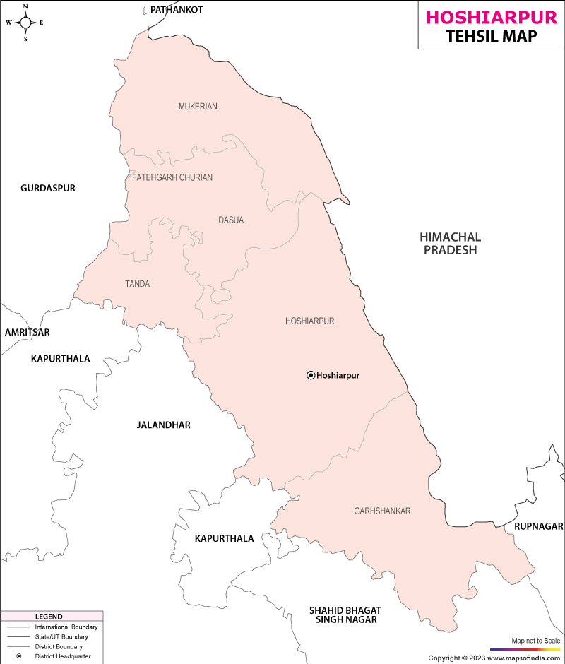 Tehsil Map of Hoshiarpur