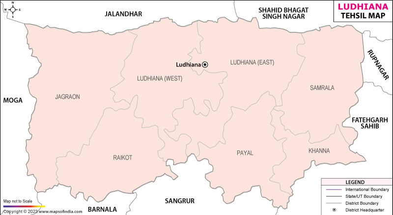 Tehsil Map of Ludhiana