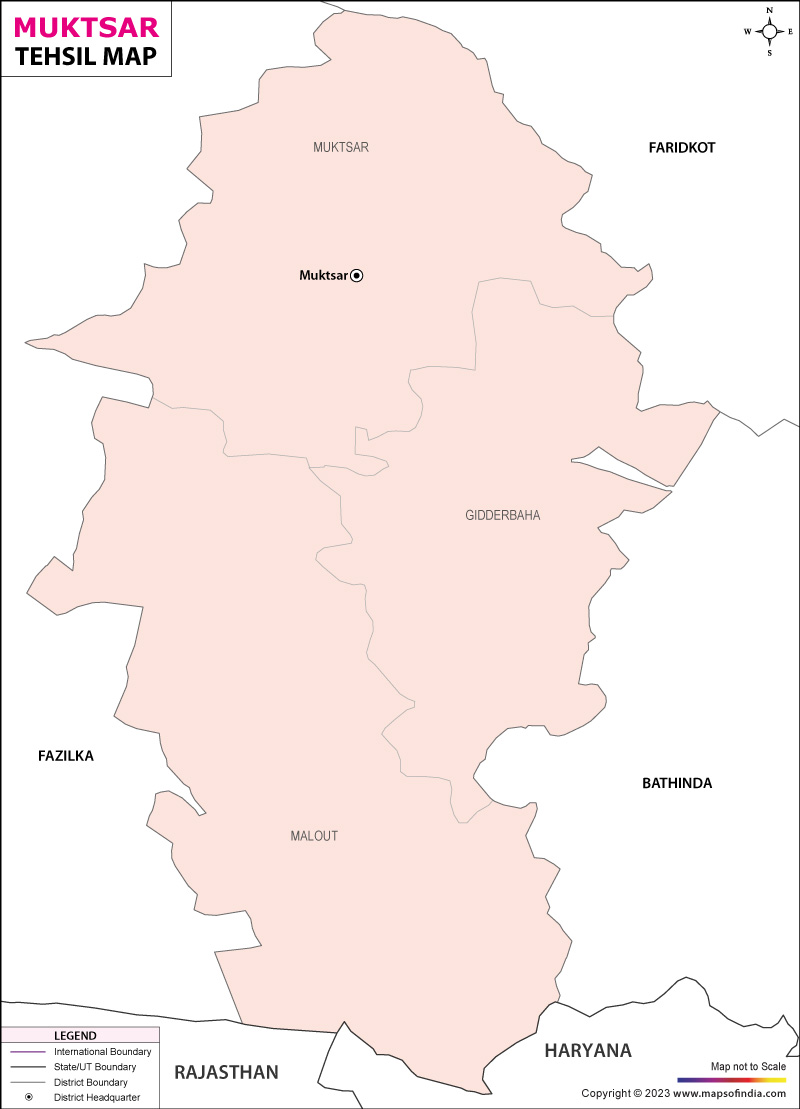 Tehsil Map of Muktsar