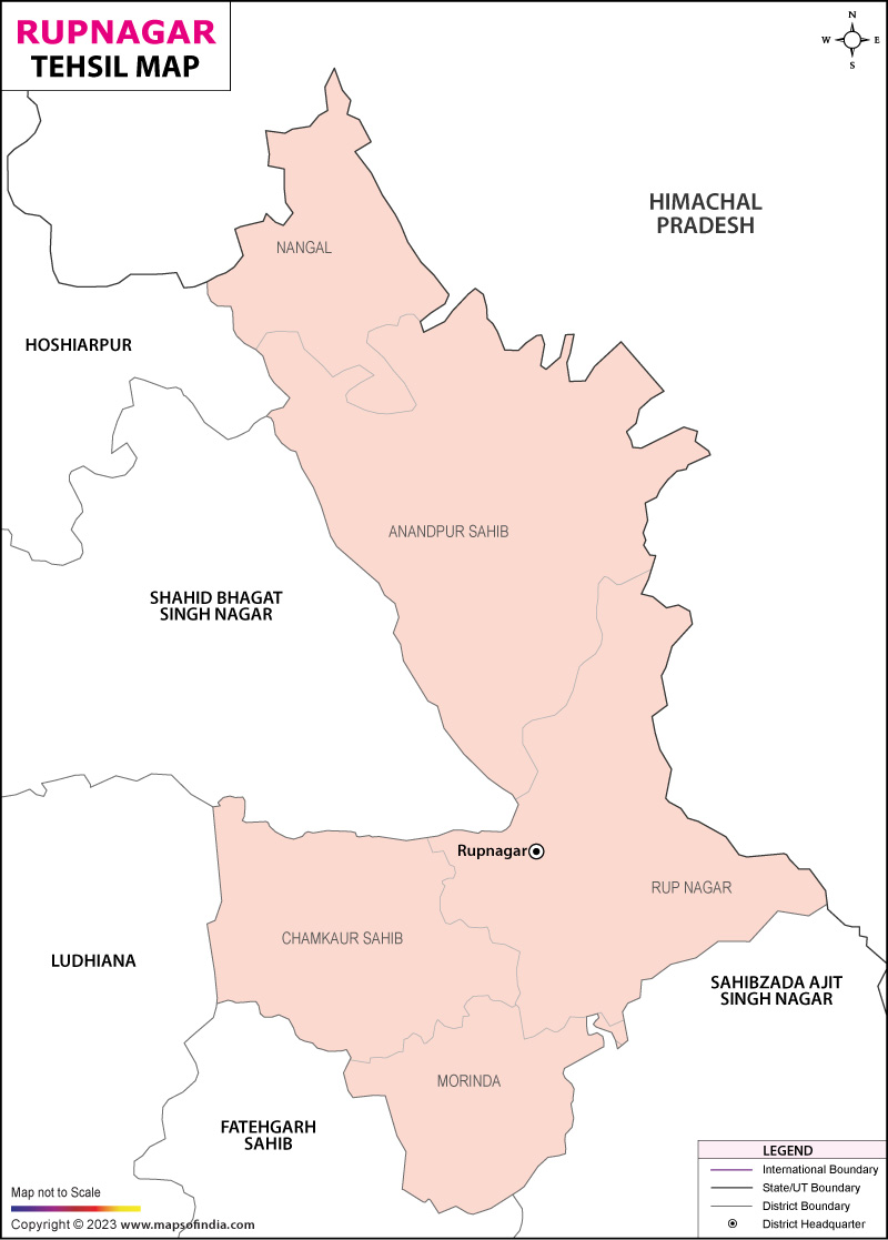 Tehsil Map of Rupnagar