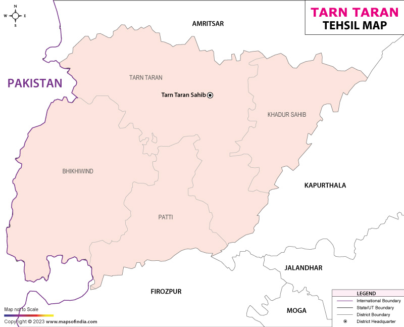 Tehsil Map of Tarn Taran