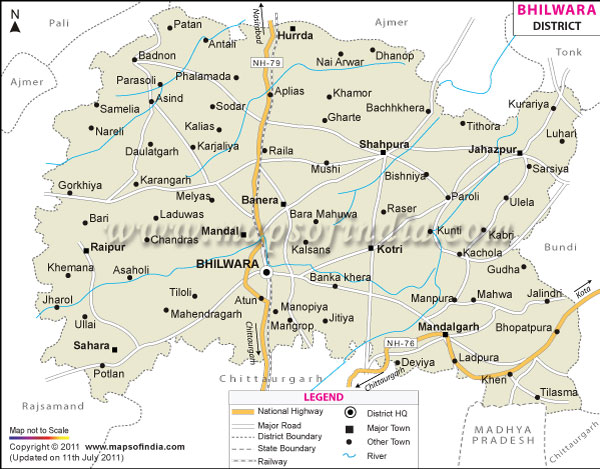District Map of Bhilwara