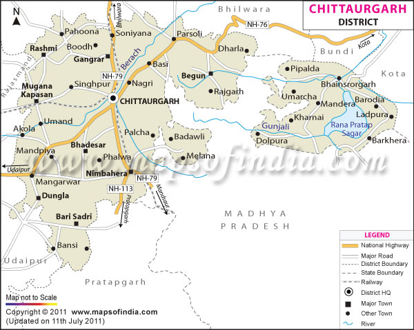 Chittor In India Map Chittorgarh District Map