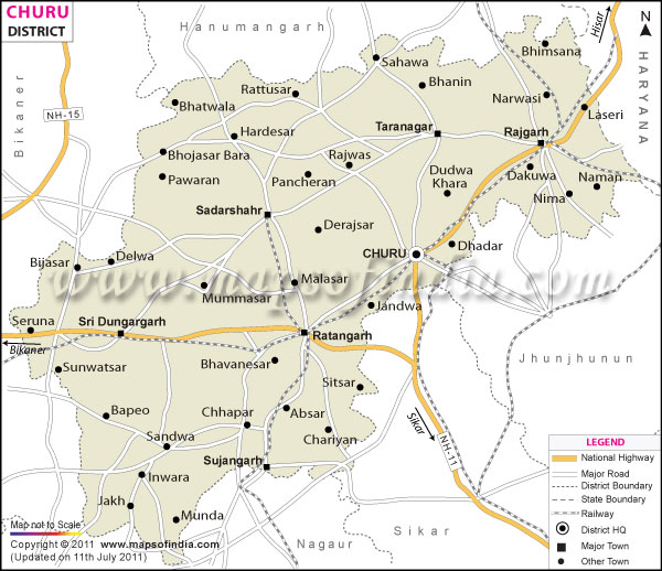 District Map of Churu