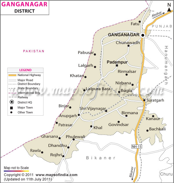 District Map of Sri Ganganagar