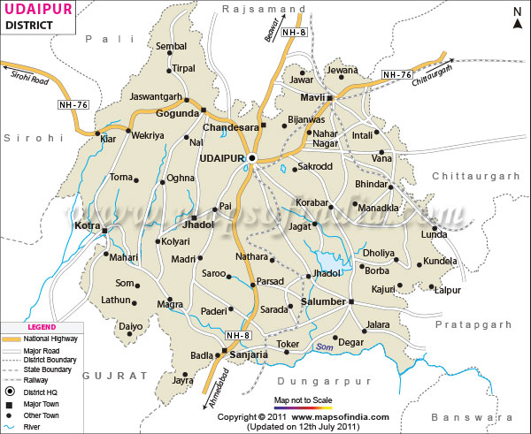 District Map of Udaipur
